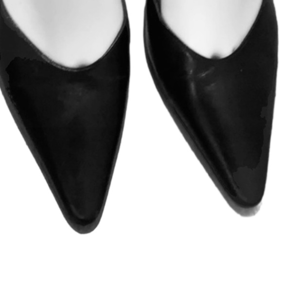 Authentic Salvatore Ferragamo black leather sling back heels sz 8 B - Picture 3 of 9